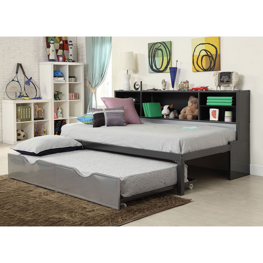 ACME Renell Daybed Bed & Trundle in Black & Silver-Boyel Living